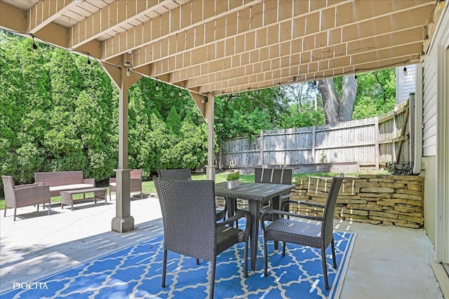 425 W Gartner Rd, Naperville, IL 60540 - view of patio / terrace with outdoor dining space, view of wooded area, and outdoor lounge area