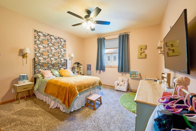 671 Teal Ct, Dekalb, IL 60115 - carpeted bedroom with ceiling fan and baseboards