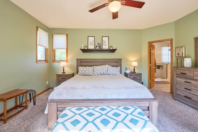 671 Teal Ct, Dekalb, IL 60115 - bedroom featuring carpet flooring, ensuite bathroom, and ceiling fan