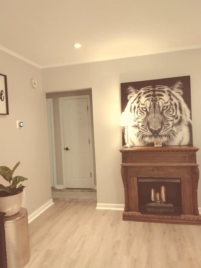 42 Sauk Trl, Park Forest, IL 60466 - hallway with light wood-type flooring, crown molding, and recessed lighting