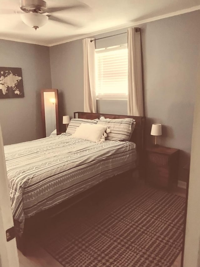 42 Sauk Trl, Park Forest, IL 60466 - bedroom with crown molding and ceiling fan