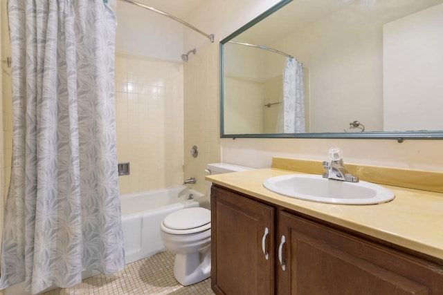 850 Wellington Ave Unit 311, Elk Grove Village, IL 60007 - full bath featuring vanity, shower / bath combination with curtain, and tile patterned flooring