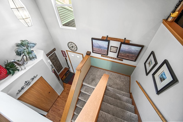 5613 W Von Ave, Monee, IL 60449 - stairs with a towering ceiling and wood finished floors