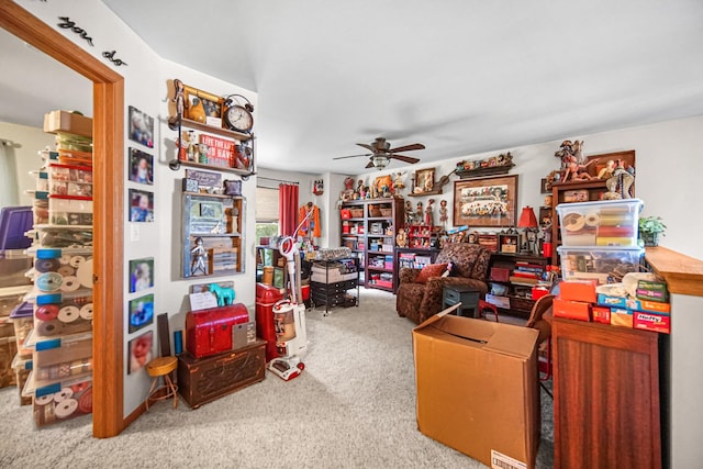 5613 W Von Ave, Monee, IL 60449 - carpeted home office featuring ceiling fan