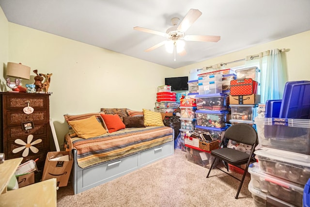5613 W Von Ave, Monee, IL 60449 - bedroom featuring carpet and ceiling fan