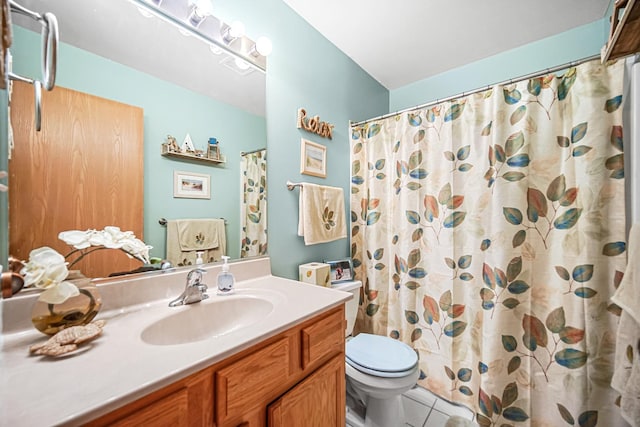 5613 W Von Ave, Monee, IL 60449 - full bath with vanity, tile patterned floors, and curtained shower