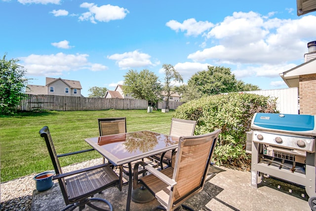 5613 W Von Ave, Monee, IL 60449 - fenced backyard with grilling area, outdoor dining space, and a patio