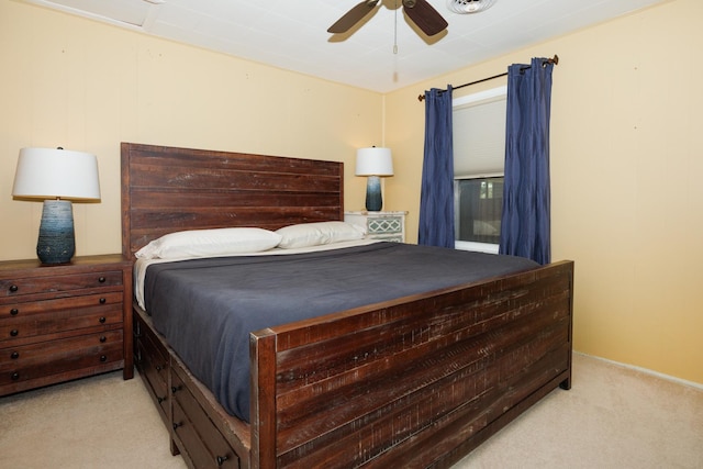 24503 Iroquois Ln, Hudson, IL 61748 - bedroom featuring light colored carpet and a ceiling fan