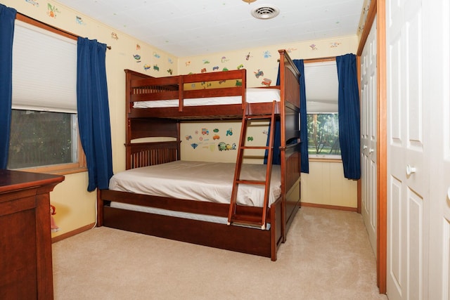 24503 Iroquois Ln, Hudson, IL 61748 - bedroom with carpet and wallpapered walls