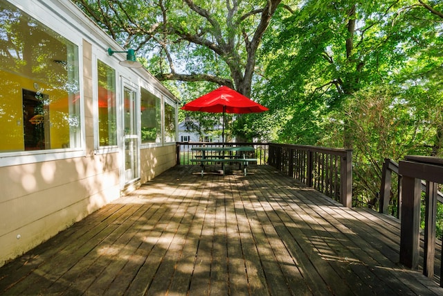 24503 Iroquois Ln, Hudson, IL 61748 - wooden terrace featuring outdoor dining area