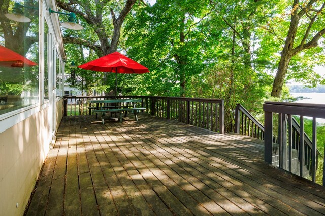 24503 Iroquois Ln, Hudson, IL 61748 - deck featuring outdoor dining space