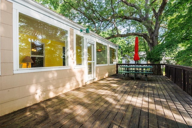 24503 Iroquois Ln, Hudson, IL 61748 - wooden deck with outdoor dining space
