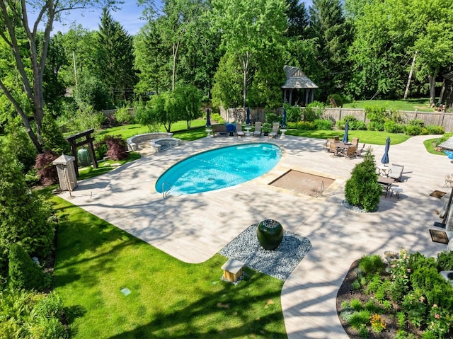 570 Hathaway Cir, Lake Forest, IL 60045 - view of swimming pool featuring a patio and a gazebo
