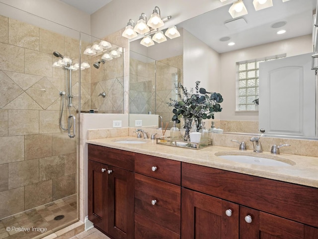 1541 W Montana St Unit 2, Chicago, IL 60614 - bathroom with double vanity and a shower stall