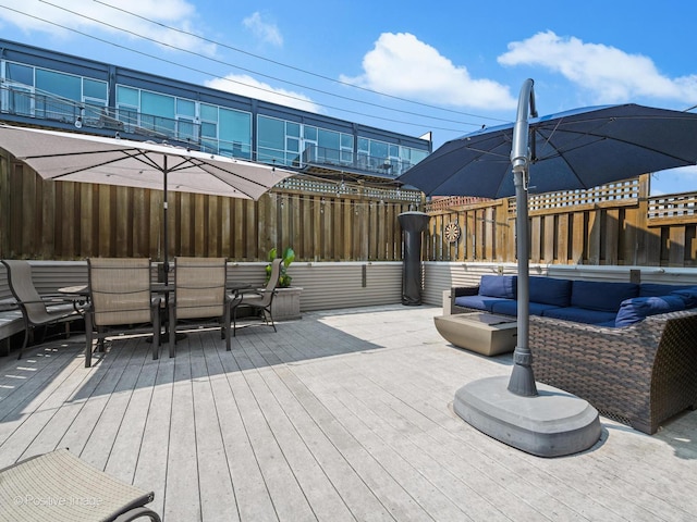 1541 W Montana St Unit 2, Chicago, IL 60614 - wooden deck with an outdoor hangout area and outdoor dining area
