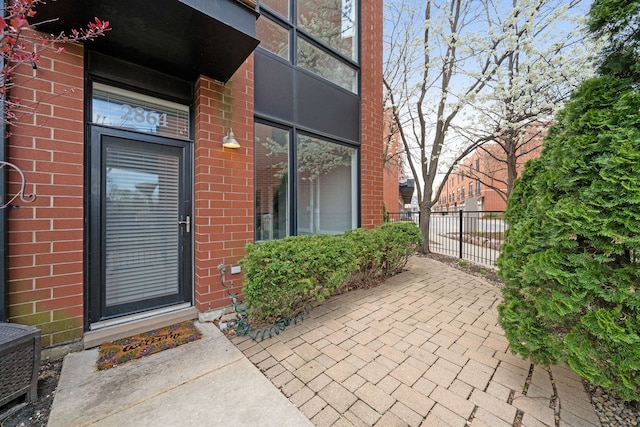 2864 N Riverwalk Dr, Chicago, IL 60618 - property entrance featuring brick siding