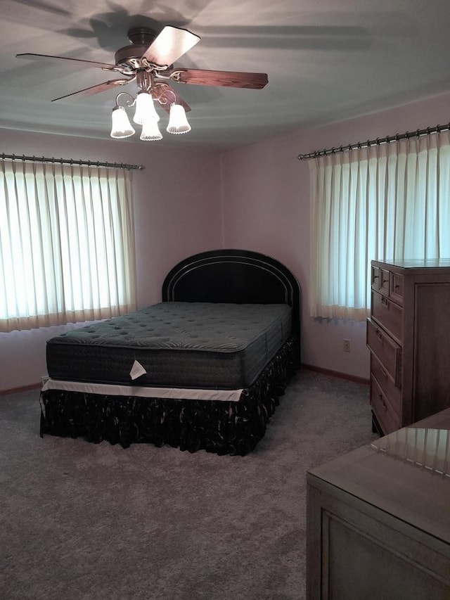 154 E US Highway 34, Mendota, IL 61342 - bedroom with multiple windows, carpet flooring, and a ceiling fan