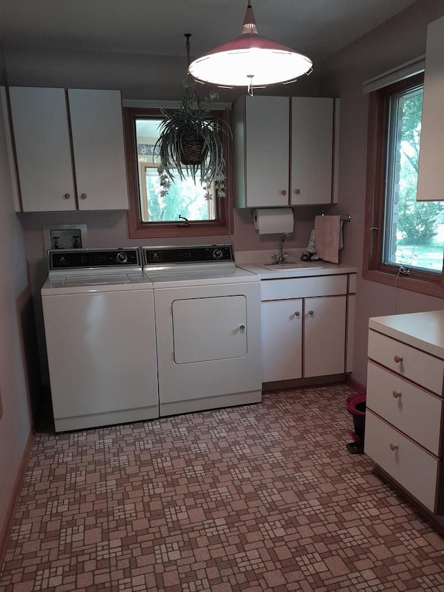 154 E US Highway 34, Mendota, IL 61342 - washroom with cabinet space and washer and dryer