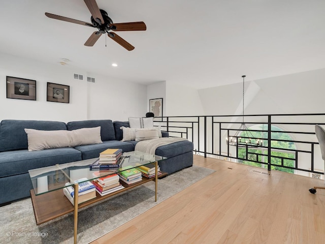 2026 W Pierce Ave Unit 7, Chicago, IL 60622 - living area featuring ceiling fan, wood finished floors, and recessed lighting