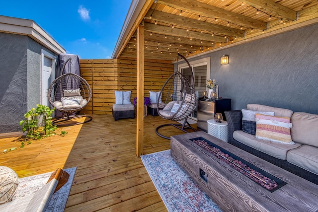 2026 W Pierce Ave Unit 7, Chicago, IL 60622 - wooden deck with an outdoor fire pit