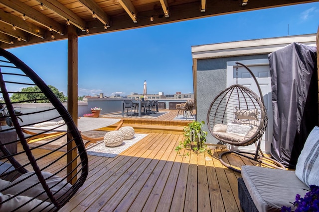 2026 W Pierce Ave Unit 7, Chicago, IL 60622 - wooden deck featuring outdoor dining area