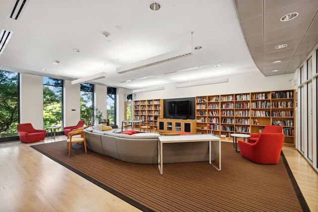 505 N Lake Shore Dr Unit 408, Chicago, IL 60611 - living room with wood finished floors, plenty of natural light, expansive windows, and recessed lighting