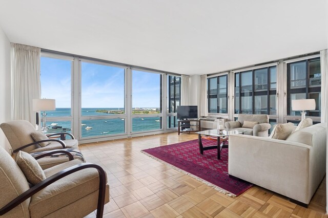 880 N Lake Shore Dr Unit 11D, Chicago, IL 60611 - living room featuring expansive windows