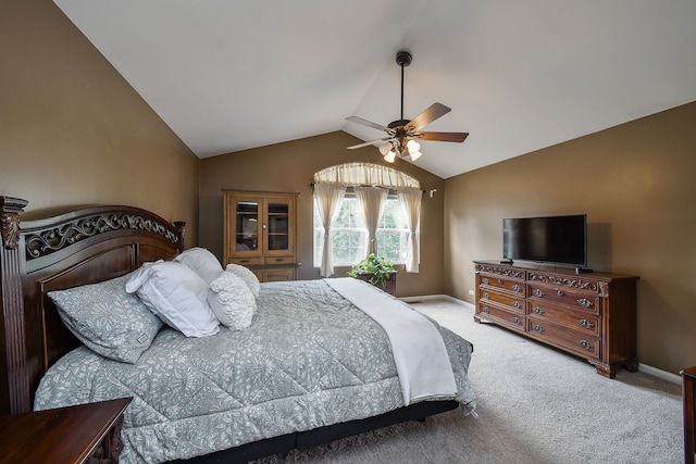 1934 Stoneheather Ave, Aurora, IL 60503 - bedroom featuring carpet, vaulted ceiling, and a ceiling fan