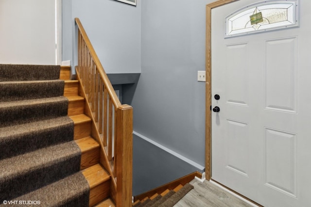 323 Marshall Rd, Bensenville, IL 60106 - entryway with stairs and light wood-style flooring