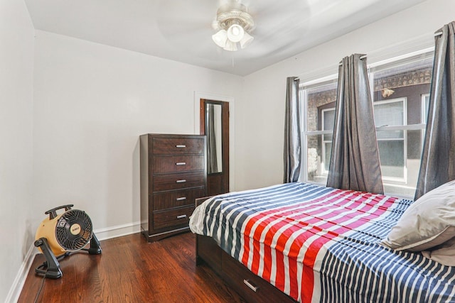 4517 N Austin Ave, Chicago, IL 60630 - bedroom featuring dark wood-type flooring and a ceiling fan