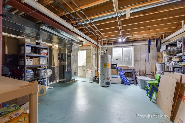 239 Morgan Valley Dr, Oswego, IL 60543 - basement featuring gas water heater and heating unit