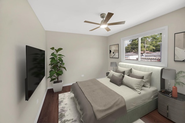 14112 S Hoxie Ave, Burnham, IL 60633 - bedroom with wood finished floors and a ceiling fan