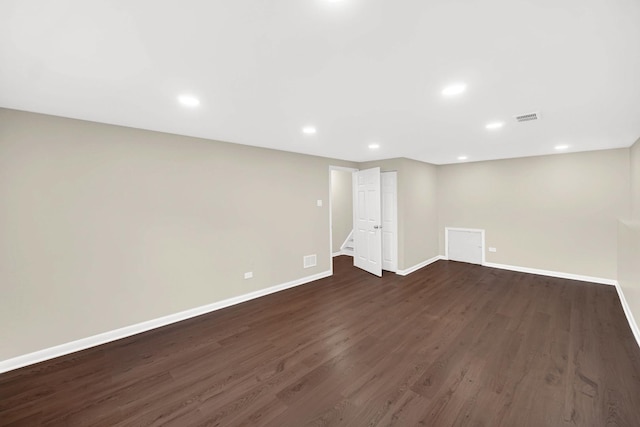 14112 S Hoxie Ave, Burnham, IL 60633 - finished below grade area with dark wood-style floors and recessed lighting