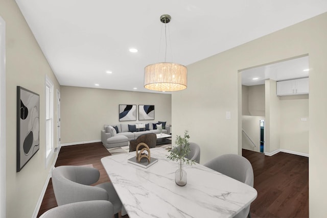14112 S Hoxie Ave, Burnham, IL 60633 - dining area with dark wood finished floors and recessed lighting