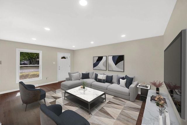 14112 S Hoxie Ave, Burnham, IL 60633 - living room featuring recessed lighting and wood finished floors