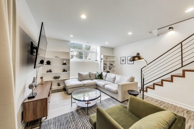 2423 W Erie St, Chicago, IL 60612 - living area featuring recessed lighting and stairway