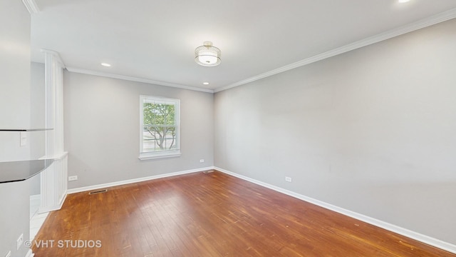 228 Dunton Ct, Mundelein, IL 60060 - spare room with hardwood / wood-style flooring, crown molding, and recessed lighting