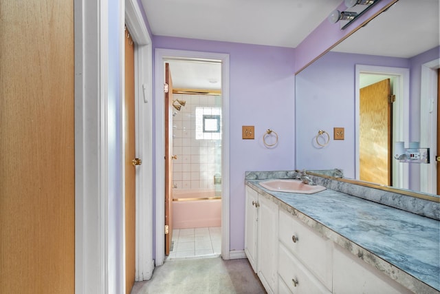 2837 W Coyle Ave, Chicago, IL 60645 - bathroom featuring vanity, shower / bathtub combination, and tile patterned flooring