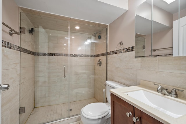 2837 W Coyle Ave, Chicago, IL 60645 - full bath with tile walls, vanity, and a shower stall