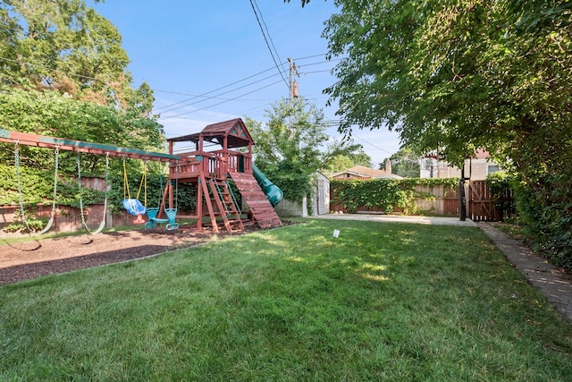 2837 W Coyle Ave, Chicago, IL 60645 - fenced backyard with a playground