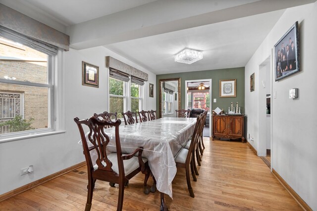 2837 W Coyle Ave, Chicago, IL 60645 - dining space with light wood-style flooring and baseboards