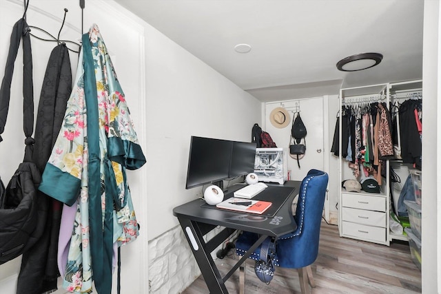 5044 W Roscoe St, Chicago, IL 60641 - office area featuring wood finished floors