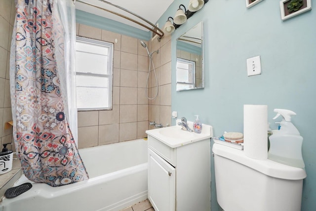 5044 W Roscoe St, Chicago, IL 60641 - bathroom with vanity, healthy amount of natural light, and shower / bath combo