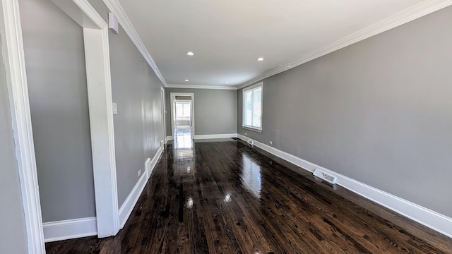 5937 W Eastwood Ave, Chicago, IL 60630 - unfurnished room featuring dark wood finished floors, recessed lighting, and ornamental molding