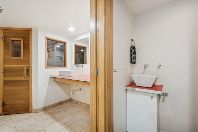 2111 Lake Ave, Wilmette, IL 60091 - bathroom featuring tile patterned flooring and recessed lighting