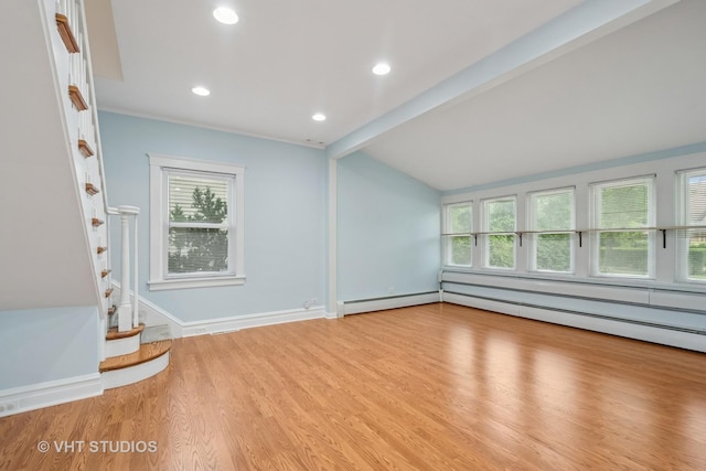 2111 Lake Ave, Wilmette, IL 60091 - unfurnished living room featuring healthy amount of natural light, wood finished floors, stairway, and recessed lighting