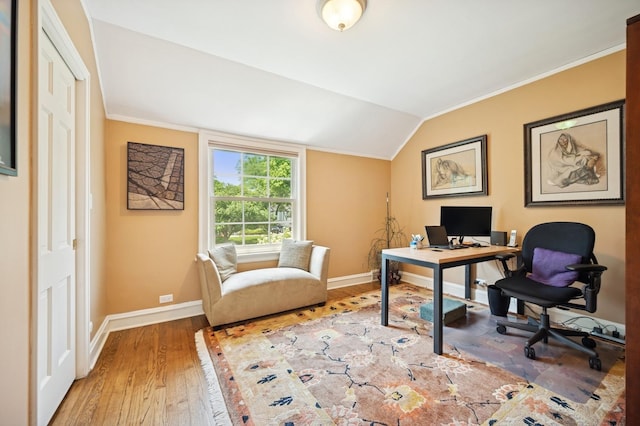 1054 Seneca Rd, Wilmette, IL 60091 - office with wood finished floors, lofted ceiling, and crown molding
