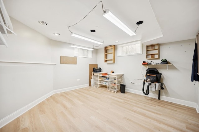 1054 Seneca Rd, Wilmette, IL 60091 - office space featuring wood finished floors and recessed lighting