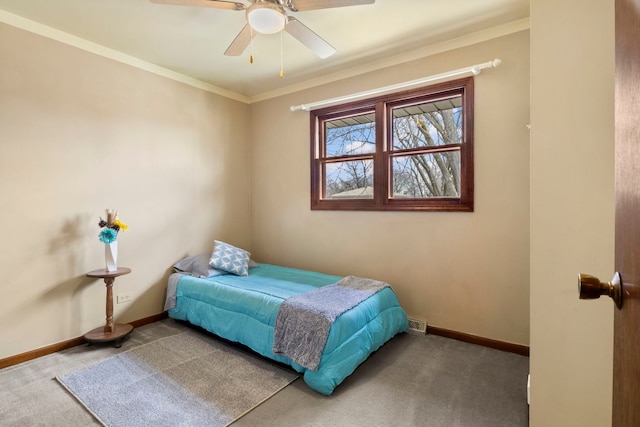 440 Charles Ct, South Elgin, IL 60177 - bedroom featuring carpet flooring, crown molding, and a ceiling fan