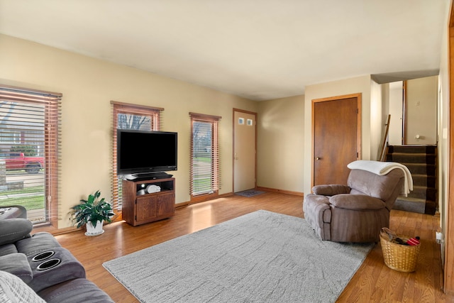 440 Charles Ct, South Elgin, IL 60177 - living room featuring light wood finished floors and stairway